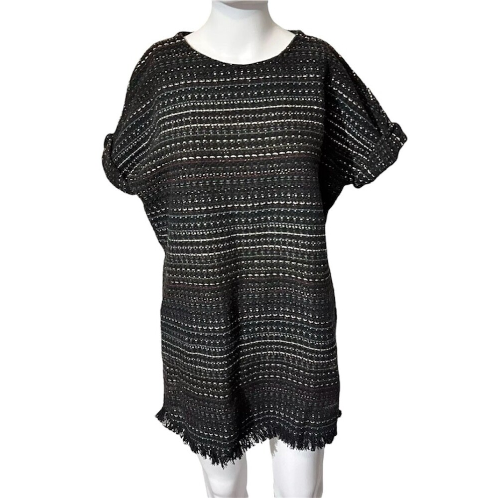 Zara Trafaluc Womens Frayed Straight Tweed Catalogue Rare Style Dress Size S